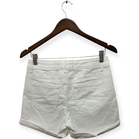 074 Nine West | Jordan NWT White Stretch Denim Shorts Cuffed Hem (Size 6,28) - Picture 2 of 12